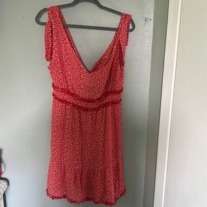 Red Patterned Shinestar Dress